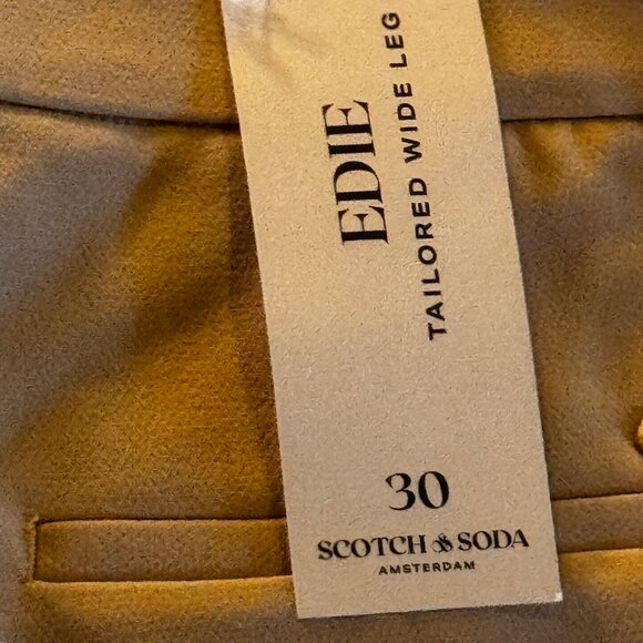 NWT Scotch & Soda Edie Tailored Wide Leg Pants in Yellow Size 30 - Picture 6 of 16